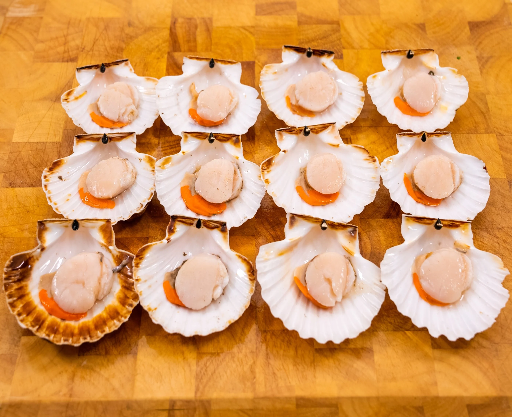 Scallops on shell